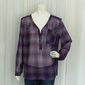 Merona V-Neck Blouse Blue XXL